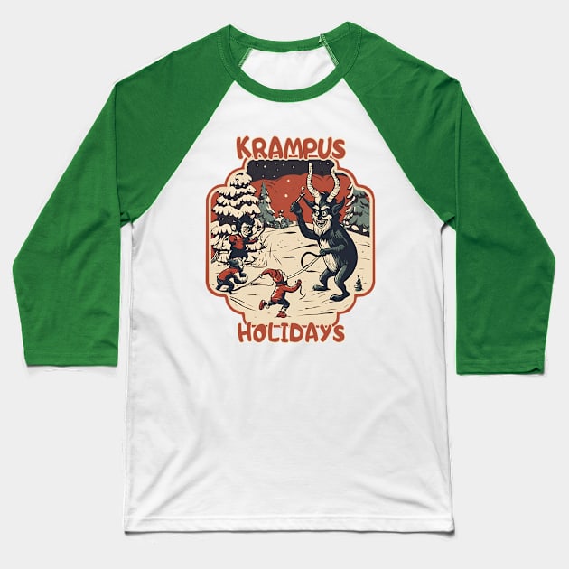 Krampus holidays Baseball T-Shirt by Ilustradamus